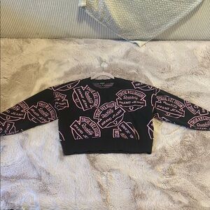 True Religion Women's Black and Pink Sweater